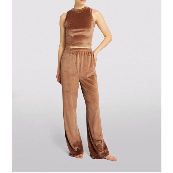 Skims | Velour Crop Tank and Wide Leg Pants Set in Sienna XS - Picture 12 of 12